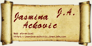 Jasmina Acković vizit kartica